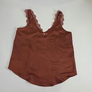 Skies are Blue Camisole Brown/Rust XS Lace Lined